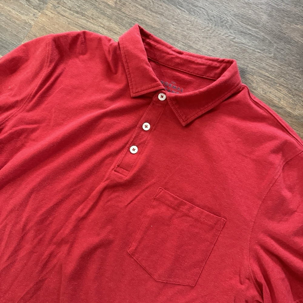 The Normal Brand Active Puremeso Solid Red Polo Shirt Men's Sz XXL‎ Casual